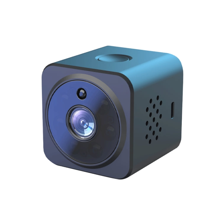 Wireless night-vision voice intercom camera, blue and dark gray cube with front lens