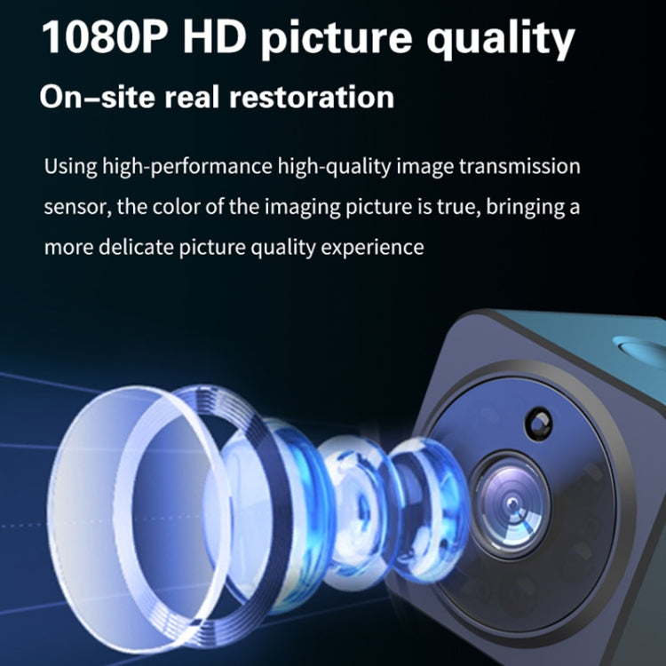 Small security intercom camera with close-up lens and glowing IR rings