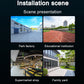 Wireless intercom camera installation scene graphic showing use locations