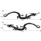 2-piece dragon car decal sticker set, black dragon with size diagram