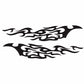 Flame pattern car decal set, black flame scroll stripes, 2 pieces