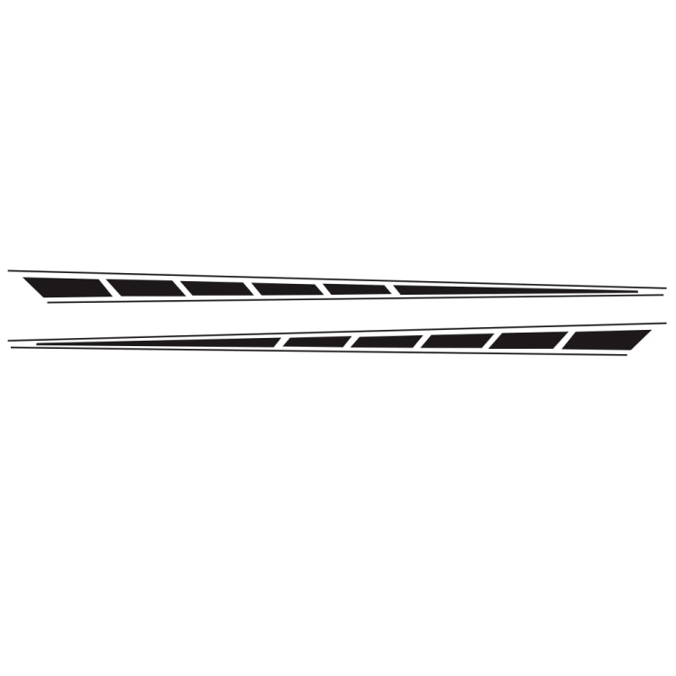 Set of two long stripe decals with black checkered flag pattern on white background