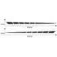 Car stripe decal set diagram showing 300 cm length and 14 cm height per strip