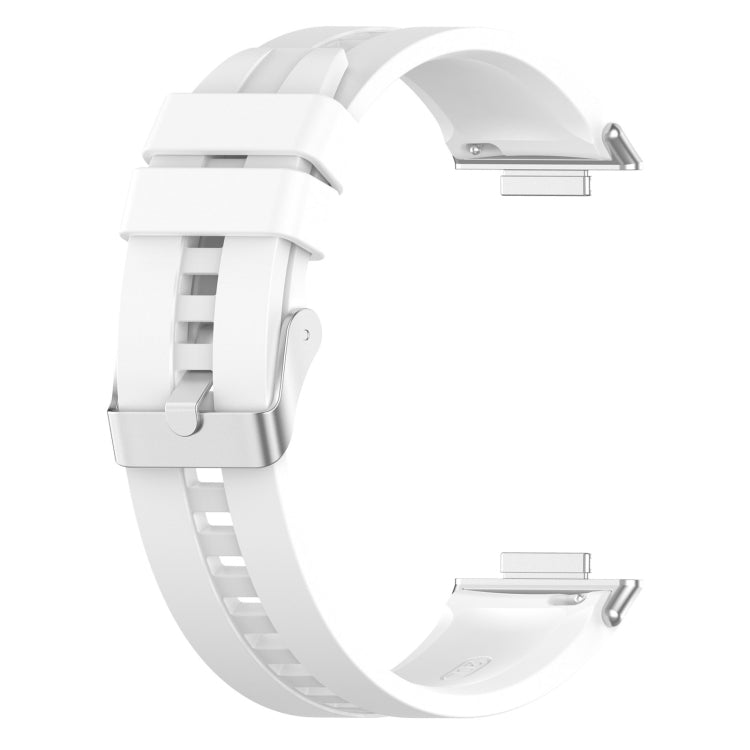Tire tread watch band for Huawei Watch Fit 2, white silicone strap with side buckle view