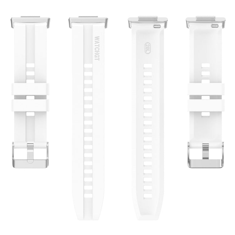 Tire tread watch band for Huawei Watch Fit 2, white silicone straps with quick-release lugs