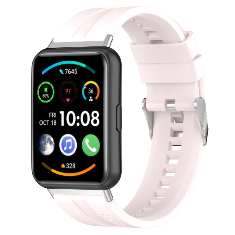Tire tread watch band for Huawei Watch Fit 2, white silicone strap with clasp