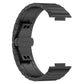 Black one-bead metal stainless steel watch band, underside with engraved clasp plate
