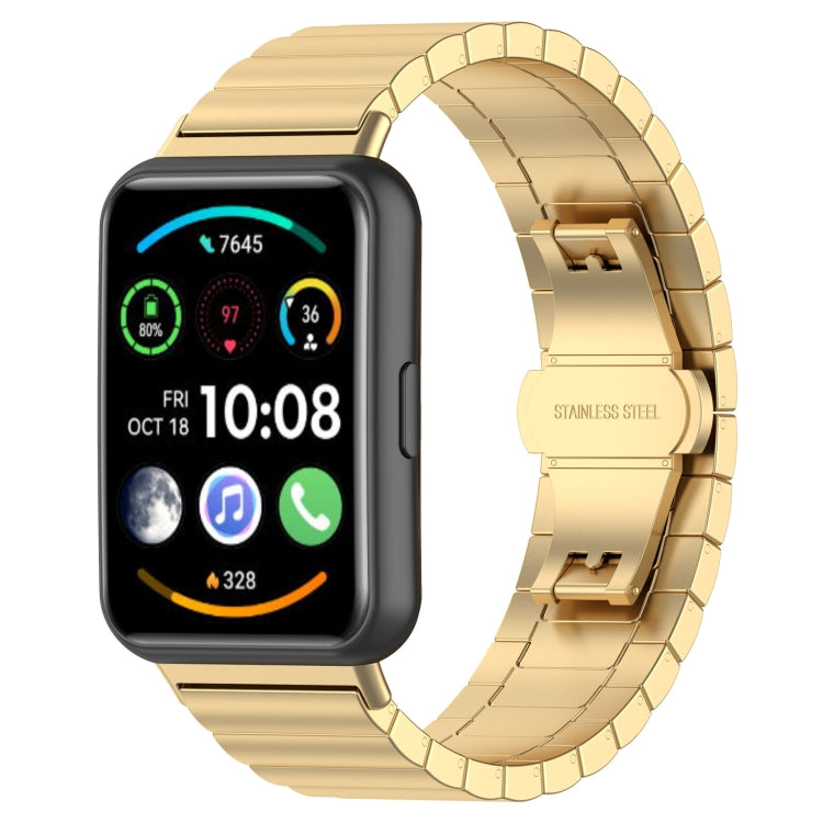 Gold one-bead metal stainless steel watch band for Huawei Watch Fit 2, with clasp