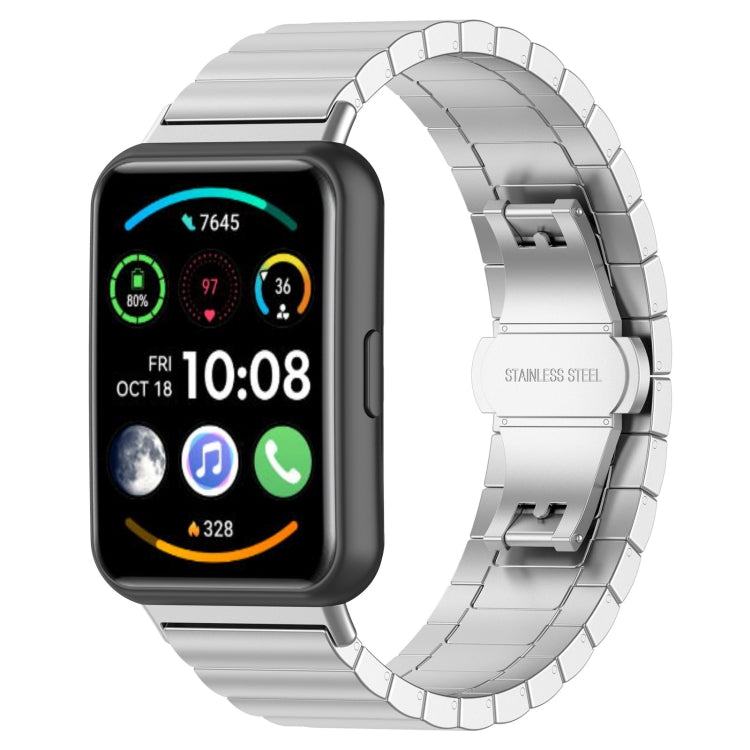 Silver one-bead metal stainless steel watch band for Huawei Watch Fit 2, with clasp