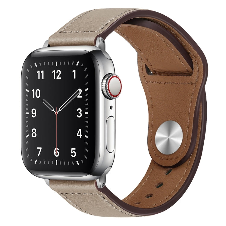 PU Leather Silver Buckle Watch Band For Apple Watch Series, 7 45mm / 6&SE&5&4 44mm / 3&2&1 42mm, 7 41mm / 6&SE&5&4 40mm / 3&2&1 38mm