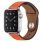 PU Leather Silver Buckle Watch Band For Apple Watch Series, 7 45mm / 6&SE&5&4 44mm / 3&2&1 42mm, 7 41mm / 6&SE&5&4 40mm / 3&2&1 38mm