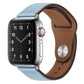 PU Leather Silver Buckle Watch Band For Apple Watch Series, 7 45mm / 6&SE&5&4 44mm / 3&2&1 42mm, 7 41mm / 6&SE&5&4 40mm / 3&2&1 38mm