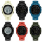 Multi-color dual-display luminous waterproof digital watch set with rubber straps.