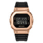 Black rose gold digital dual-display sport watch with luminous screen and bezel