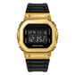 Gold digital dual-display sport watch with luminous screen and textured case