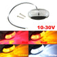 Two-color LED side marker light kit with clear lens, wiring, screws, and amber/white glow.