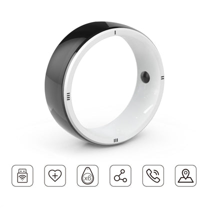 Two-tone smart ring with glossy black outer band and silver inner edge