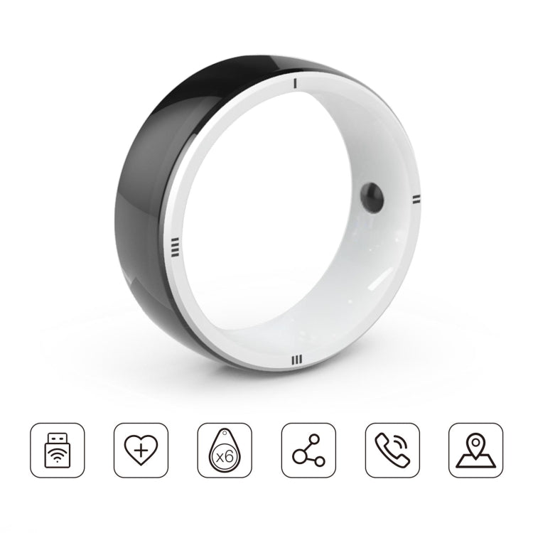 JAKCOM smart ring with black outer band, silver edge, side sensor and markings