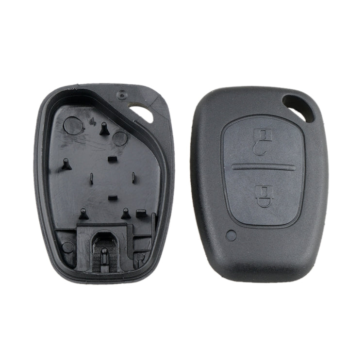Two-button car key remote shell, matte dark gray, with lock/unlock icons