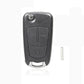 Foldable car key case shell, dark gray with 2-button layout, metal blade and screw hole top