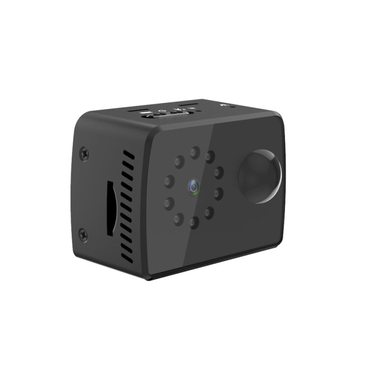 MD20 mini HD camcorder with black body, wide-angle lens, and side sensor window