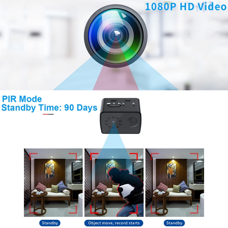 MD20 mini camcorder with large front lens for PIR motion standby and night vision