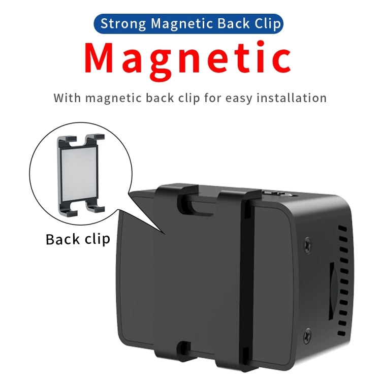 MD20 mini HD camcorder with magnetic back clip for mounting and side vent openings