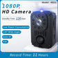 Mini HD camcorder with wide-angle lens, front IR array, and PIR motion sensor