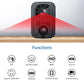 Mini camcorder front view with IR sensor and wide-angle lens in compact housing