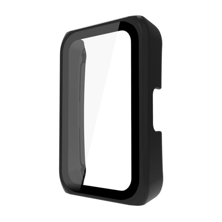 Black fully enclosed protective case with clear screen window for smart watch band