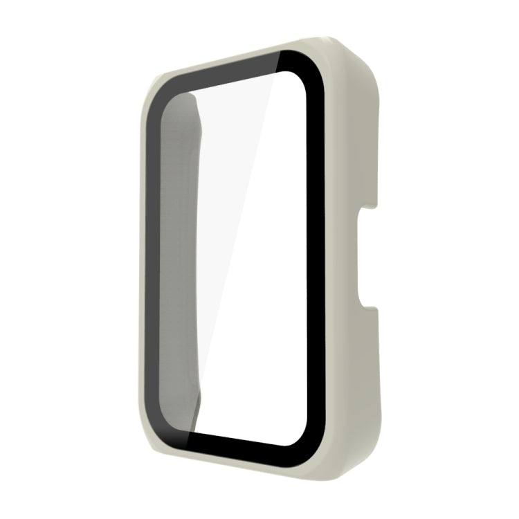 Ivory protective watch case with clear screen window, fully enclosed design