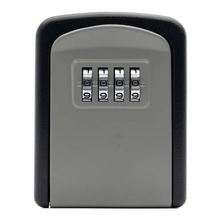Black 4-digit key storage box with four-number combination dials on the front panel