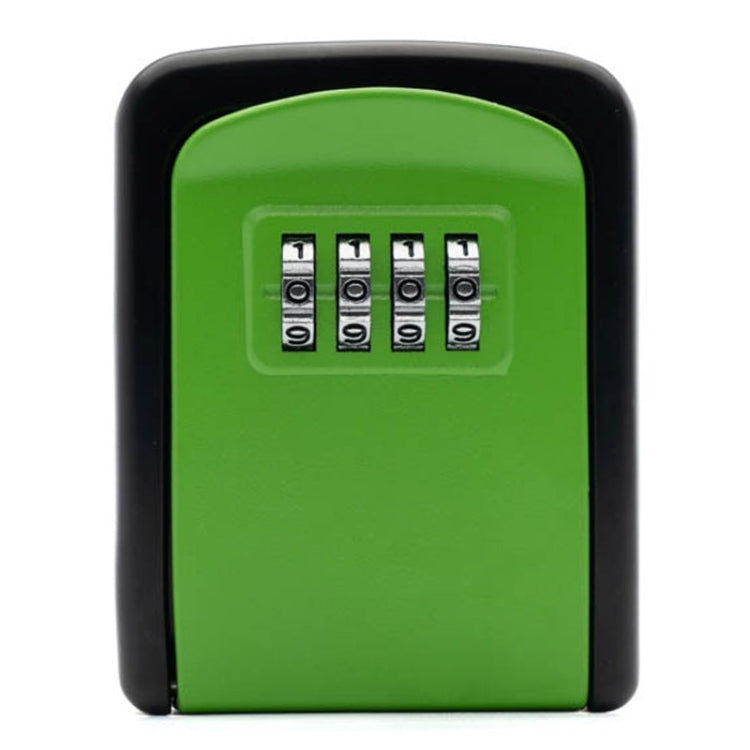Green key storage box with four-number combination dials on the front panel