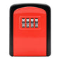 Red key storage box with four-number combination dials on the front panel