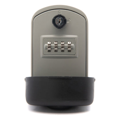 Grey key storage box with reset dial and four-number code keypad under protective cover
