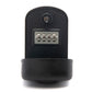 Black key storage box with circular lock dial and four-number code keypad under cover