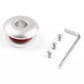 Silver car shift knob stopper with red ring, with mounting hardware and L-wrench