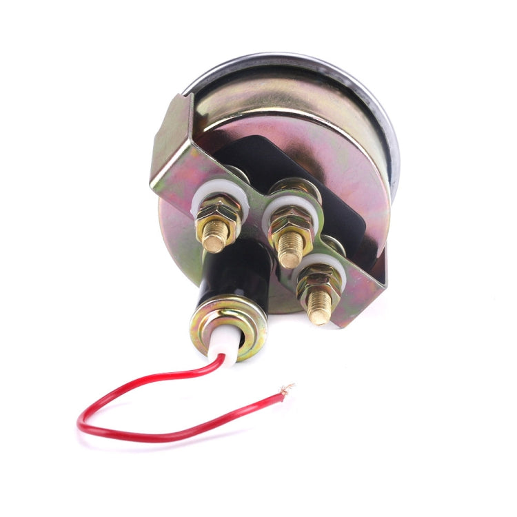 Universal 12V fuel gauge rear with mounting bracket, gold terminals, red wire