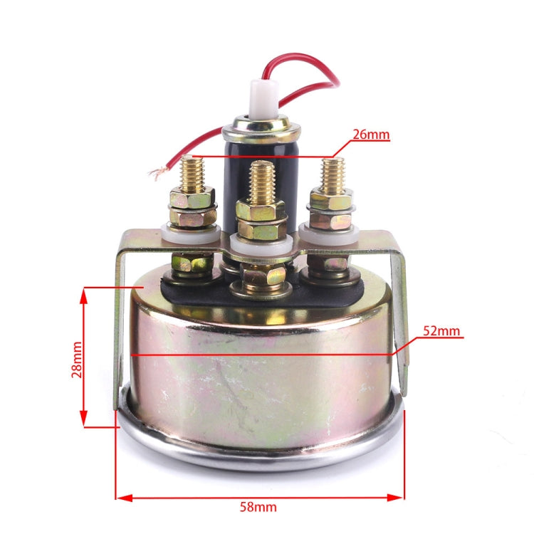 Fuel gauge dimensions: 58mm wide, 28mm tall, 26mm terminal height