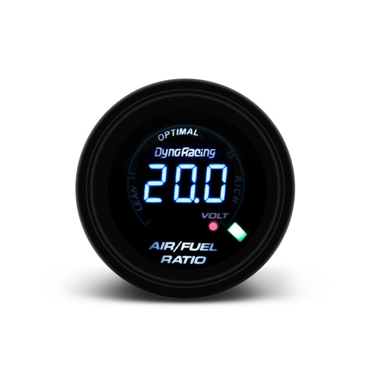 Air-fuel ratio gauge with blue LED display and volt indicator, reading 20.0
