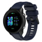 22mm silicone twill watch band, dark blue strap with metal buckle for Garmin Forerunner 955.