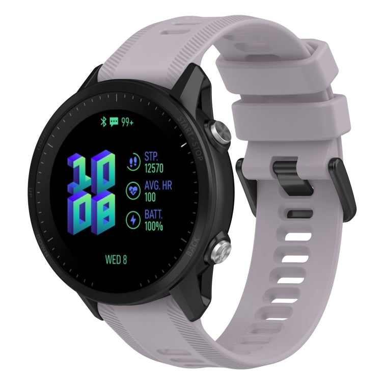 22mm silicone twill watch band, light purple, perforated style, for Garmin Forerunner 955