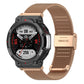 For Huami Amazfit T-Rex 2 Snap-fit Stainless Steel Mesh Watch Band