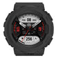 Black rugged TPU watch case with front bezel protection and side button cutouts
