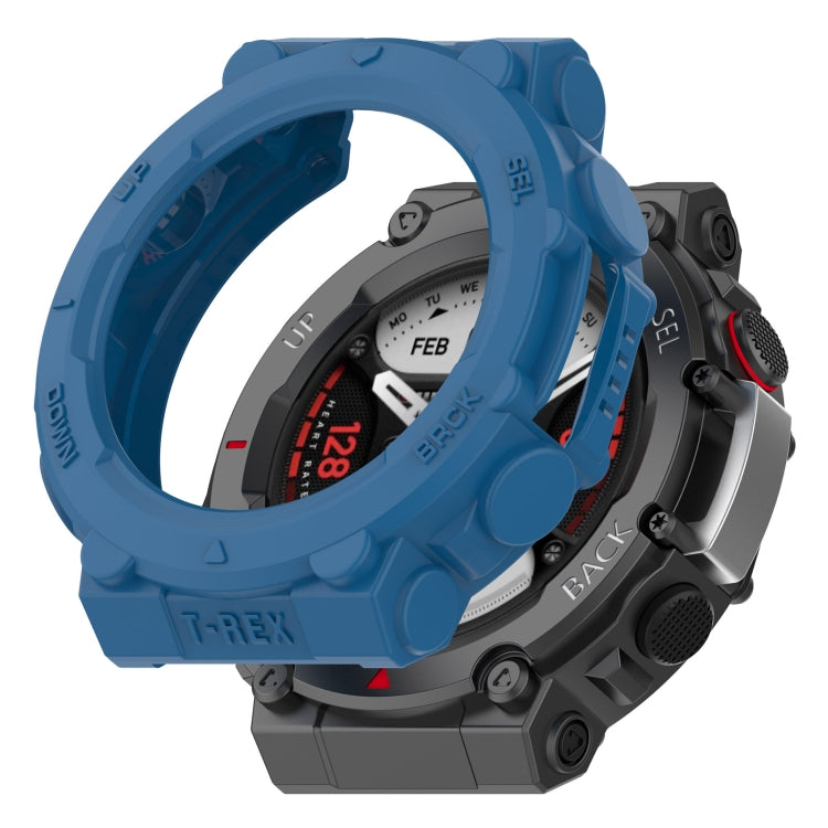 Dark blue rugged TPU watch case with raised bezel and side button protection