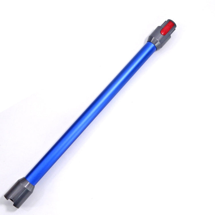 Blue metal vacuum extension rod straight pipe with gray end nozzle and red latch.