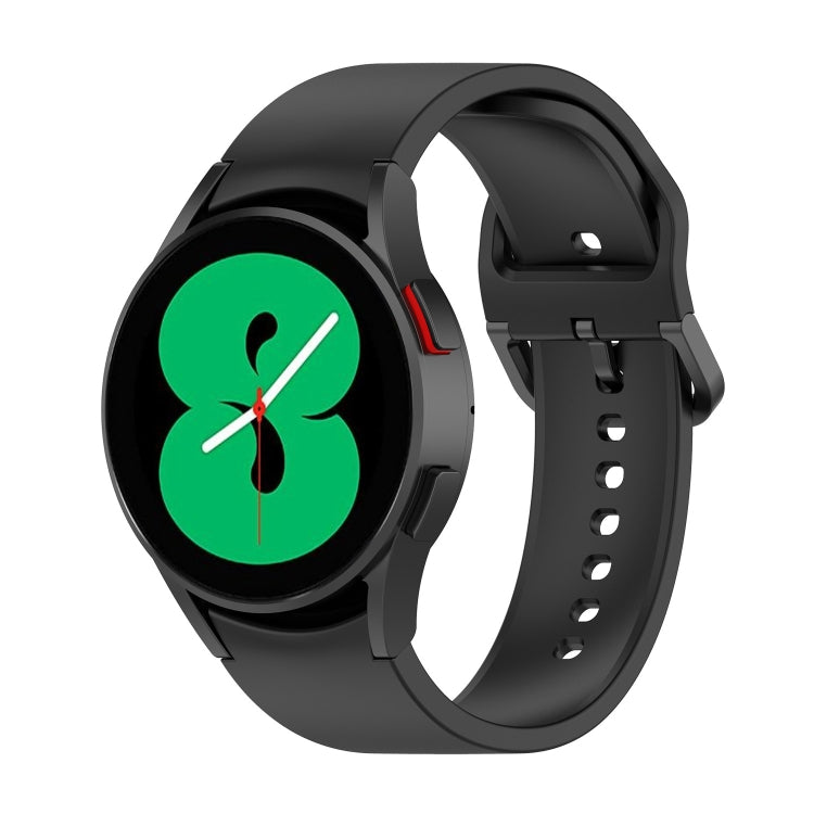 Silicone watch band with buckle holes, black color, for Galaxy Watch-style watch cases