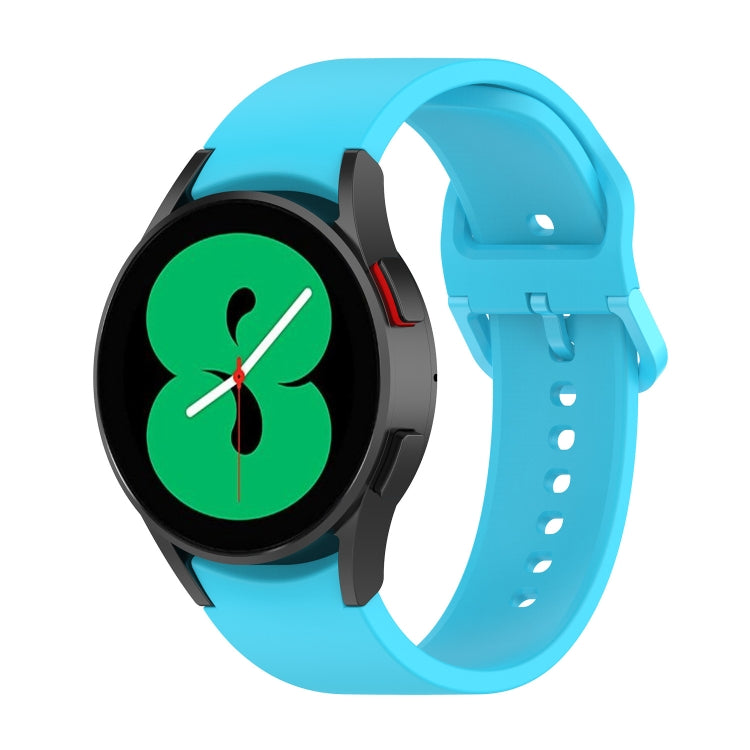 Silicone watch band with buckle holes, sky blue color, for Galaxy Watch-style cases