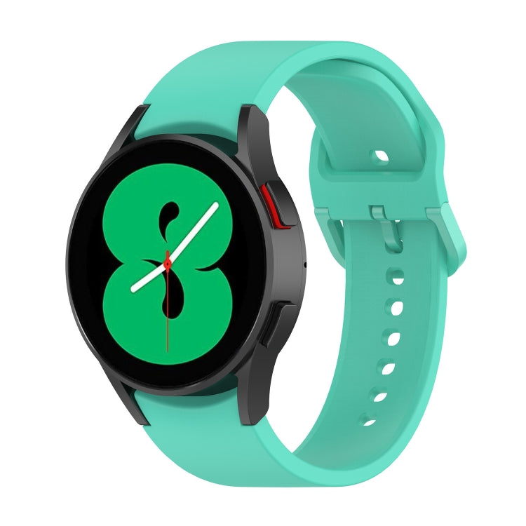 Silicone watch band with buckle holes, teal color, for Galaxy Watch-style cases