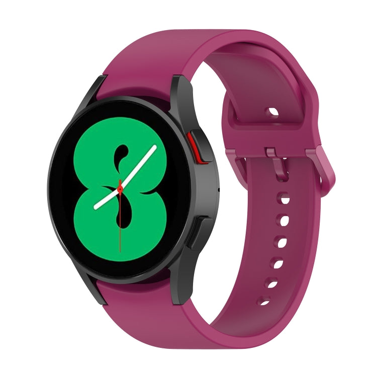 Silicone watch band with buckle holes, wine red color, for Galaxy Watch-style cases